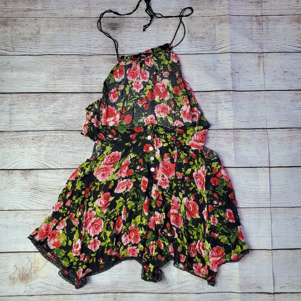 Free People Romper Floral Backless - Picture 3 of 9